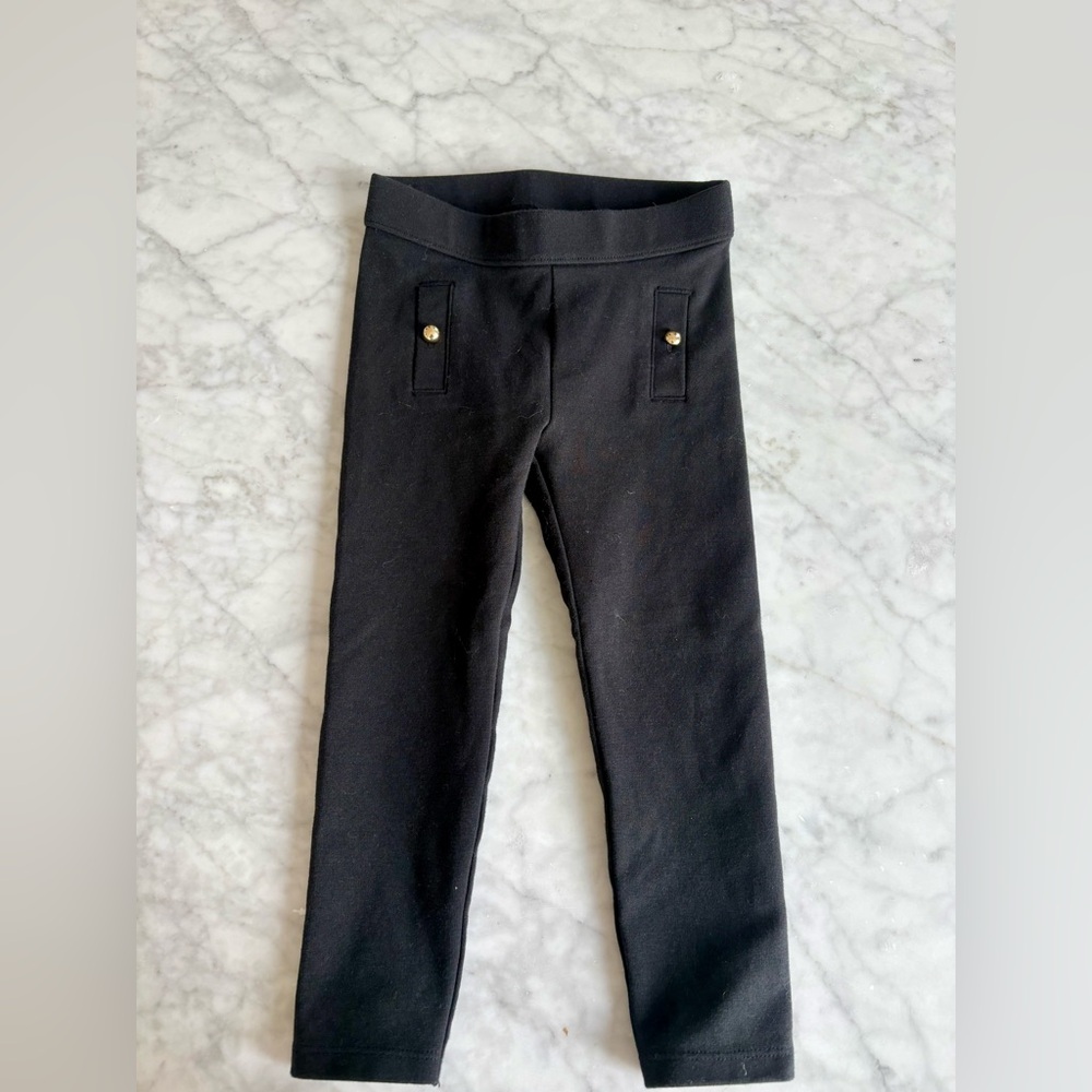 Janie and Jack Black Leggings with Gold Accents